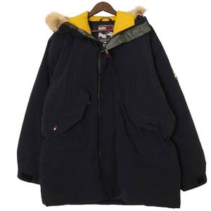 90年代 TOMMY HILFIGER トミーヒルフィガー OUTDOORS EXPEDITION ダウンジャケット アウトドア ブラック (メンズ M) 中古 古着 A1703