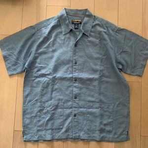 00s【Patagonia】pataloha 半袖ジャワシャツ ポケット ハワイアン アロハ 廃番 希少L パタゴニア ポルトガル製 S02 ビンテージ ブルー 開襟