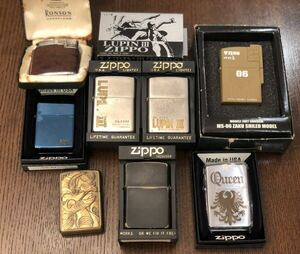 ZIPPO 他 オイルライター まとめて8点 未使用品含む 喫煙具 喫煙グッズ ジッポー ジッポ ルパン Queen など