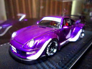 イグニッションモデル 1/43 ポルシェ RWB 993 /RAUH-Welt BEGRIFF 930 911 964 ★Purple Metallic ★タービン丸見え!!　1/18 1/64