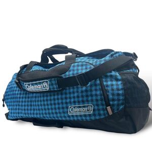 【極美品】Coleman コールマン ボストンバッグ 2way アウトドア ブルーギンガム 青