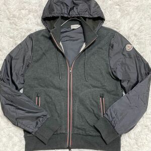 【極美品●L】モンクレール MAGLIA TRICOT CARDIGAN 袖切替 Wジップ パーカー ジャケット MONCLER ブルゾン マグリア ロゴワッペン トリコ