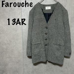 【FAROUCHE】テーラードジャケット（13AR）Vネック＊グレンチェック＊