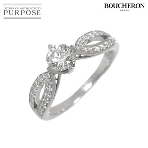 ブシュロン BOUCHERON ポン ドゥ パリ ソリテール ダイヤ 0.32ct G/VS2/3EX #47 リング Pt 指輪 Diamond Ring【証明書・鑑定書】 90252046