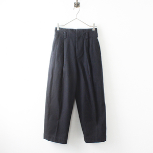 2019AW MARGARET HOWELL マーガレットハウエル WASHED COTTON TWILL トラウザーパンツ 1/ブラック【2400012497641】