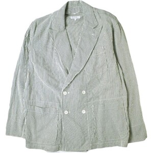 Engineered Garments エンジニアードガーメンツ DLS Jacket - Seersucker St. ダブルジャケット シアサッカーストライプ S NAVY/WHITE