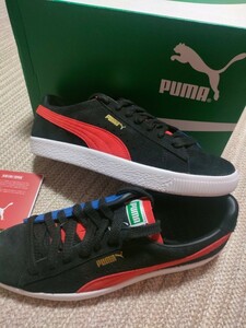 新品 未使用 PUMA SUEDE VTG Teams 28cm ブラック レッド クレイジーカラー プーマ スエード チーム レザー 天然皮革 スニーカー メンズ