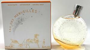 【8487】HERMES EAU DES MERVEILLES エルメス オーデメルヴェイユ EDT 100mL ほぼ満量 香水 フレグランス ナチュラルスプレー 外箱付き