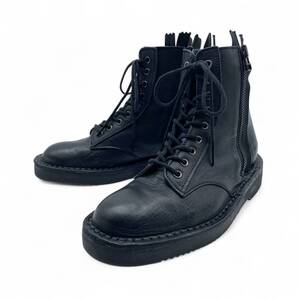 Yohji Yamamoto ITALIAN SOFT LEATHER LACE-UP TWO ZIPS BOOTS FE-E06-764-1-02 / ヨウジヤマモト レザーブーツ サイドジップ