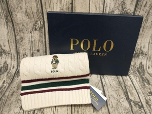 RALPH LAUREN ラルフローレン ベージュ 熊柄 クマ マフラ- 美品 箱有 PC1157