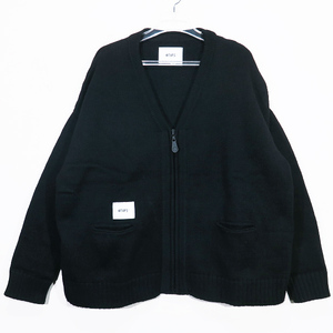 WTAPS ダブルタップス 23AW PALMER/SWEATER/POLY 232MADT-KNM03 ジップ カーディガン ブラック トップス セーター ニット Novk