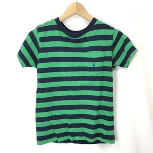 Ralph Lauren★半袖Ｔシャツ【7/レディースS/紺×緑/ネイビー×グリーン/ボーダー】◆BG419