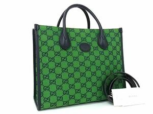 1円 ■美品■ GUCCI グッチ 689983 GG柄 GGキャンバス 2WAY クロスボディ ショルダーバッグ ハンドバッグ レディース グリーン系 AY8969