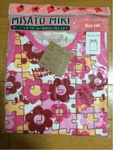 新品未使用　MISATO MIKI 花パズル柄タンクトップ　ピンク100