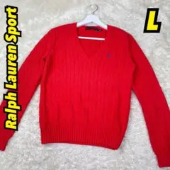 ✨美品✨Ralph Lauren Sport ホースロゴ ケーブルニット L