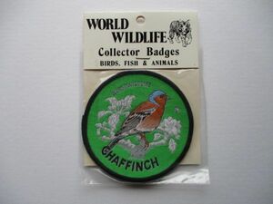 70s WORLD WILDLIFEズアオアトリ『CHAFFINCH』Collector Badgesワッペン/鳥バードウォッチング野鳥OUTDOORアウトドアPATCHアップリケ V193