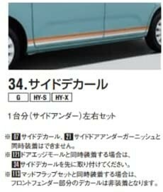 スズキ純正 ワゴンRスマイル (SUZUKI WAGONR SMILE)【サイドデカール】【1台分 （サイドアンダー）左右セット】適合:【MX81S/MX91S 】