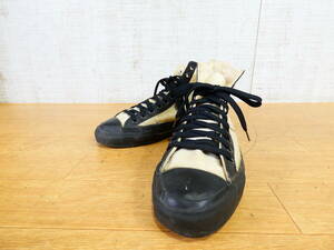 【☆S) USED!Converse オールスターHi Size:US7★コンバース/角ロゴ/80’ｓ/アメリカ製/キャンパス×レザー/状態考慮＠60】