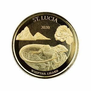 [保証書・ケース付き] 2020年 (新品) セントルシア「ホイップタイル・リザード」純金 1オンス 金貨