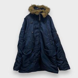 送料無料☆ALPHA INDUSTRIES☆アルファインダストリーズ☆N-3B☆フライトジャケット☆ミリタリー☆ネイビー☆XL☆K24M