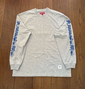 新品　シュプリーム SUPREME 24AW OLD ENGLISH L/S HEATHER GREY L オールド イングリッシュ ロンT ヘザー グレー 長袖　1円スタート 