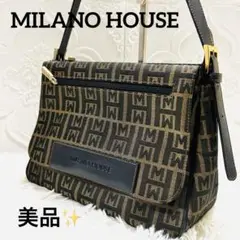 【美品】MILANO HOUSE ミラノハウス ジャガード ワンショルダーバッグ