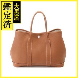 HERMES エルメス ガーデンパーティTPM ハンドバッグ ゴールド SV シルバー金具 X刻 2148103675508【200】