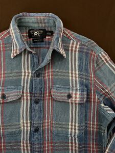 【傑作】極美品 RRL FLANNEL PLAID CHECK SHIRT ダブルアールエル プレイド チェック フランネル シャツ ラルフローレン S