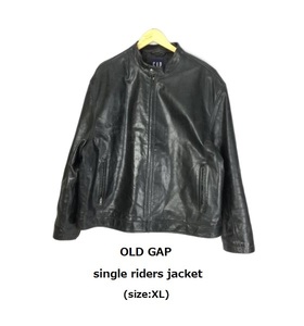 TK 希少 90s 紺タグ GAP シングルライダースジャケット レザージャケット XL オールドギャップ ビッグサイズ