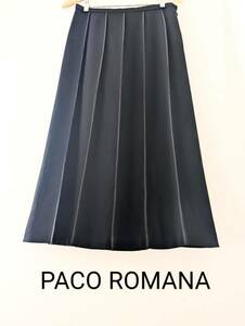 数回使用のみ【美品】☆PACO ROMANA アパレルパコ　フレアーロングスカート　サイズ13　L～LL　品格あり　清楚　エレガント　上品質☆