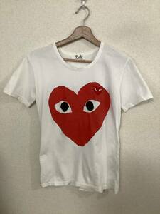 PLAY プレイ　COMME des GARCONS コムデギャルソン　プリントTシャツ　半袖Tシャツ　ホワイト　モード　古着