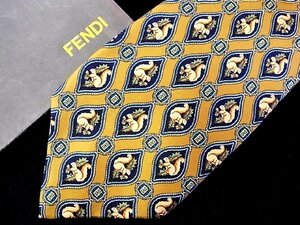 ♪今週の特売980円～♪3234♪良品【FENDI】フェンディ【リス 動物 FFロゴ 柄】ネクタイ♪