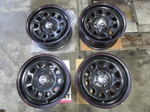 適合車種不明！訳有！デイトナ風◆アイアンヘッド◆16X7J　+35　5/114.3◆４枚◆【ZW-444】