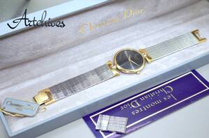 ☆時計☆Ｃhristian Ｄior (クリスチャンディオール)☆3026☆ラウンドフェイス BK文字盤 レディース クオーツ 腕時計☆稼動品☆『VRW-351』