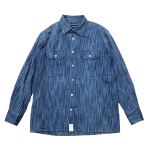 WC010 Ron Herman DESCENDANT ロンハーマン ディセンダント MILPITAS DENIM LS SHIRT 長袖 デニム ワーク シャツ サイズ2 メンズ ●60