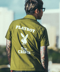 【CRIMIE クライミー 】半袖ワークシャツM 「PLAYBOY プレイボーイ」との限定コラボモデル 大人の男が似合うルード系ブランド 名作