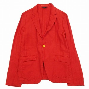 vintage 02SS コムデギャルソン COMME des GARCONS リネン テーラード ジャケット ブレザー 製品染め 1B シングル サイドベンツ AD2001