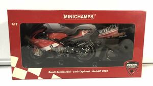 ミニチャンプス 1/12 Ducati Desmosedici Loris Capirossi Ducati MotoGP Team MotoGP 2003 Marlboroステッカー貼済品（122 031465）中古品