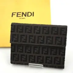 ✨極美品✨　FENDI ミニ財布　ズッカ　ズッキーノ　キャンバス　FFロゴ　刻印