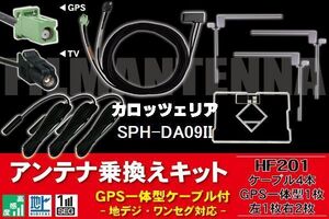 GPS一体型ケーブル & フィルムアンテナ セット カロッツェリア carrozzeria 用 SPH-DA09II 用 HF201 コネクター 地デジ ワンセグ フルセグ