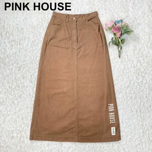 PINK HOUSE ピンクハウス ロングスカート ロゴプリント L レディース B32431-108