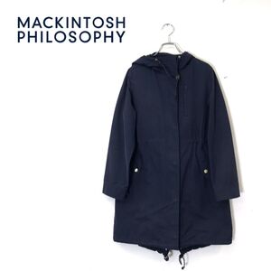 1N1945-O◆ MACINTOSH PHILOSOPHY マッキントッシュフィロソフィー モッズコート ジップアップ 中綿ライナー アウター◆size38 ネイビー