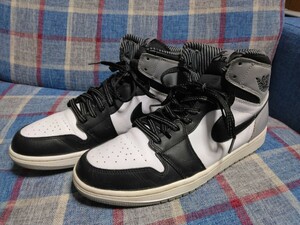 エア ジョーダン1 NIKE AIR JORDAN 1 RETRO HIGH OG BARONS WHITE/BLACK-WOLF GREY US10.5 28.5cm 国内正規品 555088-104 バロンズ 黒白灰