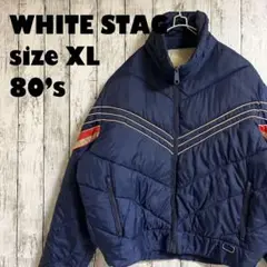 80’s WHITE STAG 中綿入り ナイロンジャケット XL 紺 US古着