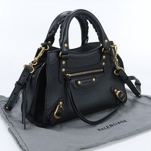 中古良品バレンシアガBALENCIAGA ネオ クラシックシティ ミニ ブランド ハンドバッグ 638524 ブラック ランク：A us-2