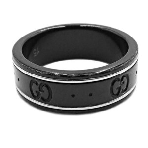 グッチ アクセサリー GUCCI アイコン セラミック リング 0.7cm 15号 指輪 ブラック メンズ JJS02258