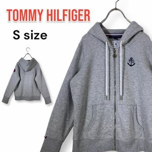 トミーヒルフィガー TOMMY HILFIGER 長袖 ブランド フルジップ スウェット パーカー レディース ワンポイントロゴ 古着