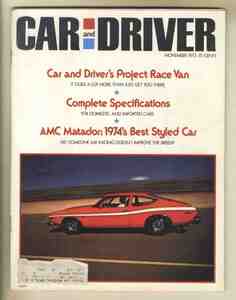 【c9295】73.11 CARandDRIVER／AMCマタドールX、レースサポート用バン、1974全国産・輸入車スペック、...