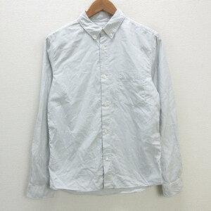 s■アーペーセー/A.P.C. ストライプ柄 長袖BDシャツ【XS】白 水/MENS/21【中古】