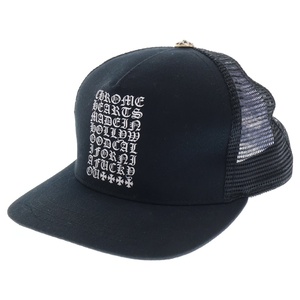 CHROME HEARTS クロムハーツ Vertical Logo Trucker Cap ヴァーティカルロゴ メッシュキャップ ブラック